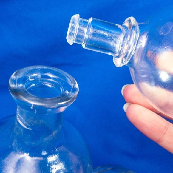 VTG Glass Bottle, Knob Stopper, & Snowman Full of Cool Rocks - Picture 8 of 10